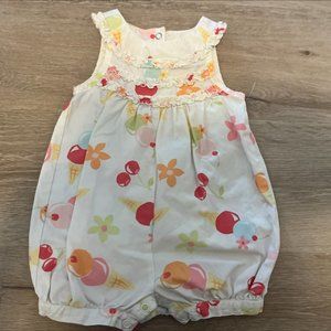 Gymboree Food & Drink Line Vintage 2002 Romper 6-12mo